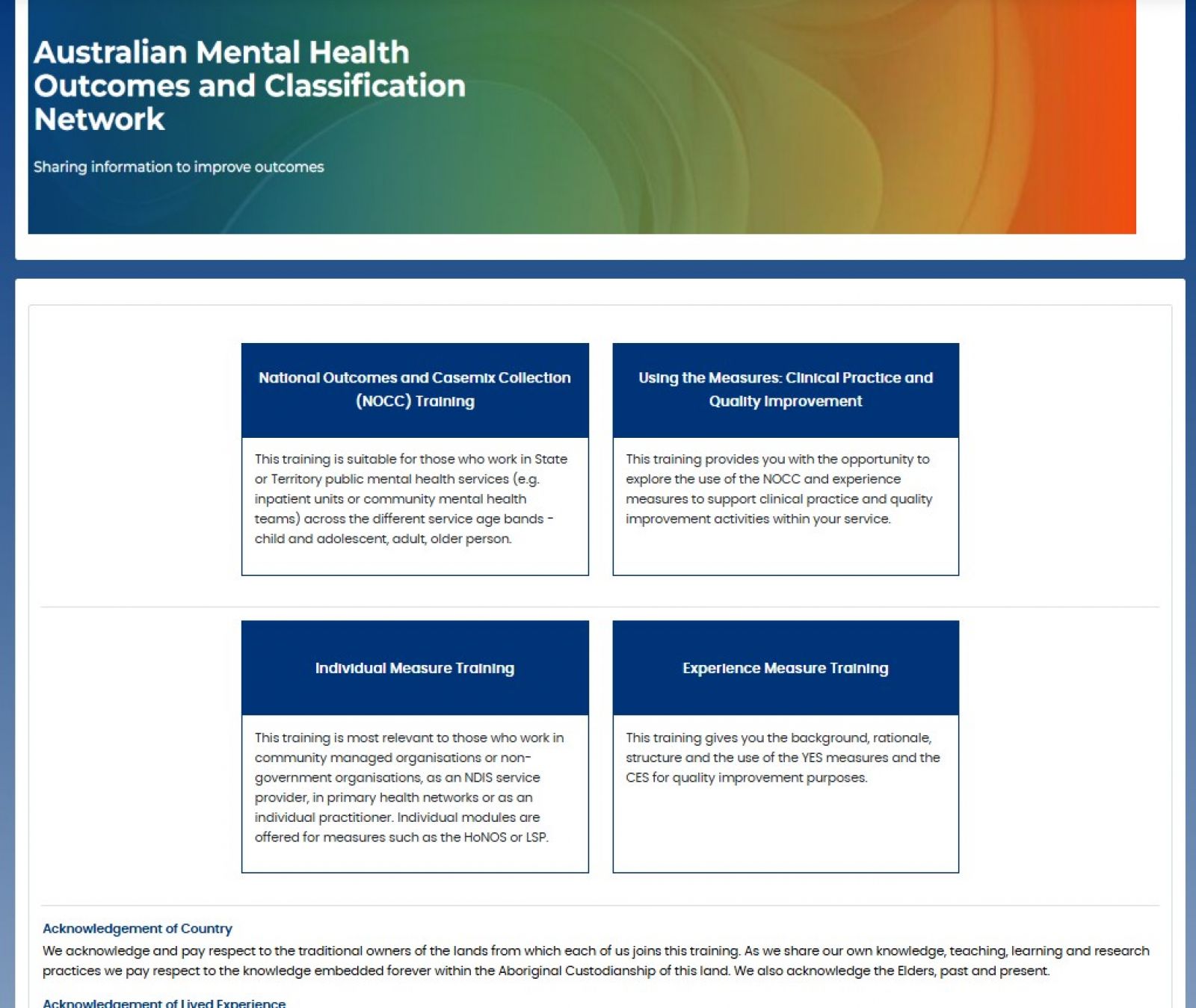 AMHOCN Online Learning Website banner image